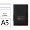 CUADERNO CON GOMILLA ANTARTIK NOTES TAPA DURA A5 HOJAS RAYAS NEGRO 100 HOJAS 80 GR FSC