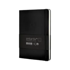 CUADERNO CON GOMILLA ANTARTIK NOTES TAPA DURA A5 HOJAS RAYAS NEGRO 100 HOJAS 80 GR FSC