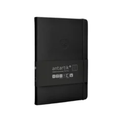 CUADERNO CON GOMILLA ANTARTIK NOTES TAPA DURA A5 HOJAS RAYAS NEGRO 100 HOJAS 80 GR FSC