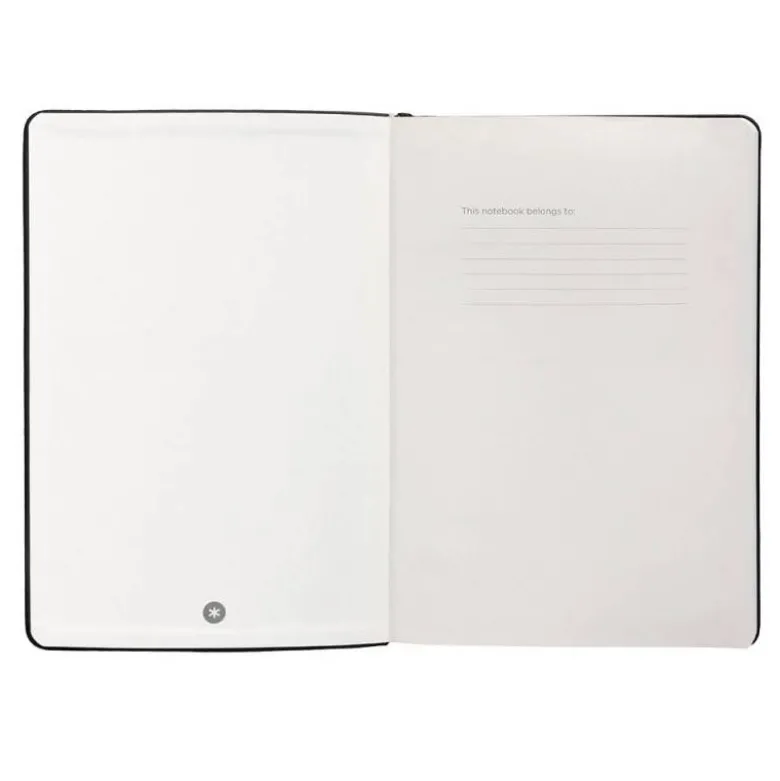 CUADERNO CON GOMILLA ANTARTIK NOTES TAPA DURA A5 HOJAS RAYAS NEGRO 100 HOJAS 80 GR FSC