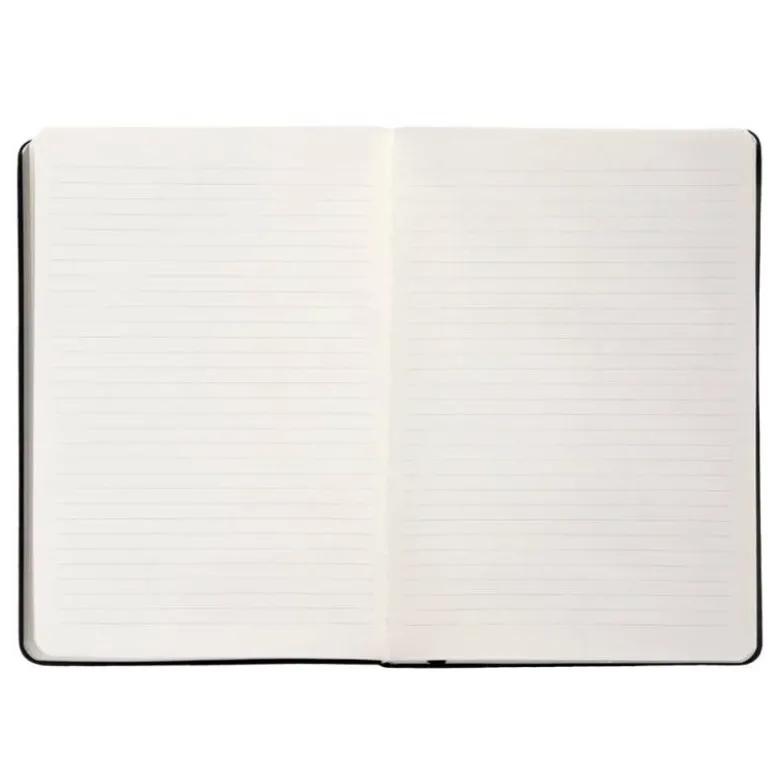 CUADERNO CON GOMILLA ANTARTIK NOTES TAPA DURA A5 HOJAS RAYAS NEGRO 100 HOJAS 80 GR FSC