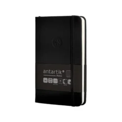 CUADERNO CON GOMILLA ANTARTIK NOTES TAPA DURA A6 HOJAS CUADRICULA NEGRO 100 HOJAS 80 GR FSC