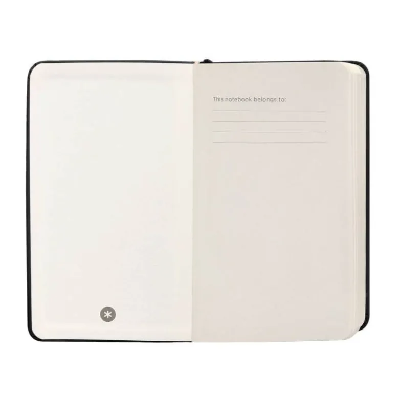 CUADERNO CON GOMILLA ANTARTIK NOTES TAPA DURA A6 HOJAS CUADRICULA NEGRO 100 HOJAS 80 GR FSC