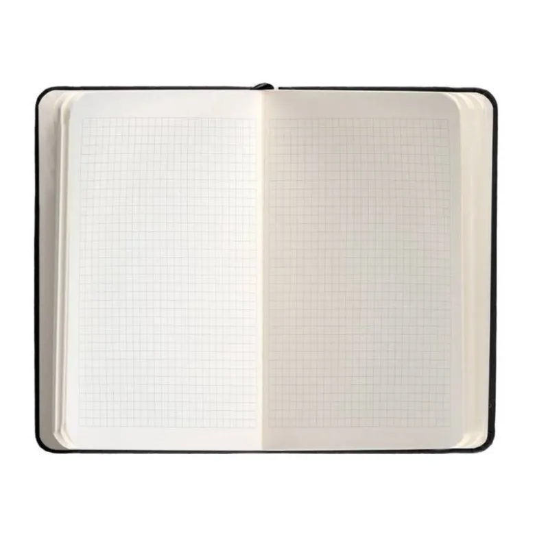 CUADERNO CON GOMILLA ANTARTIK NOTES TAPA DURA A6 HOJAS CUADRICULA NEGRO 100 HOJAS 80 GR FSC