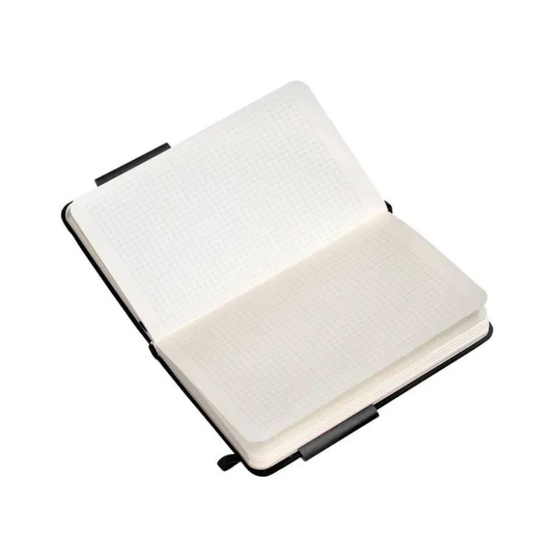 CUADERNO CON GOMILLA ANTARTIK NOTES TAPA DURA A6 HOJAS CUADRICULA NEGRO 100 HOJAS 80 GR FSC
