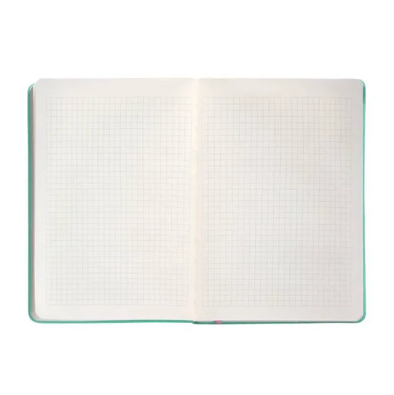CUADERNO CON GOMILLA ANTARTIK NOTES TAPA DURA A4 HOJAS CUADRICULA ROSA Y TURQUESA 100 HOJAS 80 GR FSC
