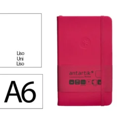 CUADERNO CON GOMILLA ANTARTIK NOTES TAPA DURA DIN A6 HOJAS LISAS BURDEOS 100 HOJAS 80 GR FSC