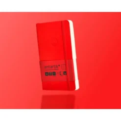 CUADERNO CON GOMILLA ANTARTIK NOTES TAPA BLANDA A6 RAYAS ROJO 100 HOJAS 80 GR FSC