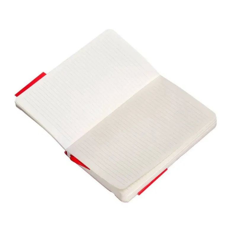 CUADERNO CON GOMILLA ANTARTIK NOTES TAPA BLANDA A6 RAYAS ROJO 100 HOJAS 80 GR FSC