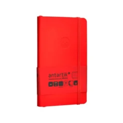 CUADERNO CON GOMILLA ANTARTIK NOTES TAPA BLANDA A6 RAYAS ROJO 100 HOJAS 80 GR FSC