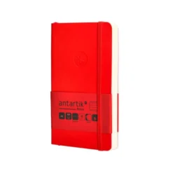 CUADERNO CON GOMILLA ANTARTIK NOTES TAPA BLANDA A6 RAYAS ROJO 100 HOJAS 80 GR FSC