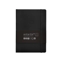 CUADERNO CON GOMILLA ANTARTIK NOTES TAPA BLANDA A5 HOJAS CUADRICULA NEGRO 80 HOJAS 80 GR FSC