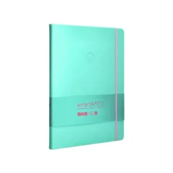 CUADERNO CON GOMILLA ANTARTIK NOTES TAPA DURA A4 HOJAS RAYAS ROSA Y TURQUESA 100 HOJAS 80 GR FSC