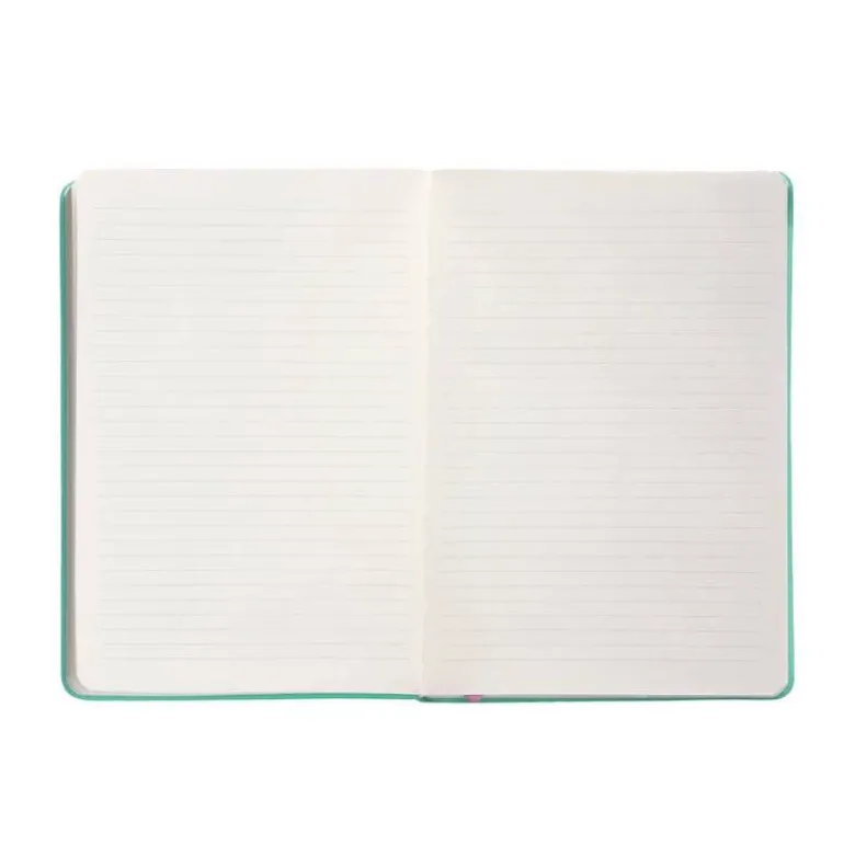 CUADERNO CON GOMILLA ANTARTIK NOTES TAPA DURA A4 HOJAS RAYAS ROSA Y TURQUESA 100 HOJAS 80 GR FSC
