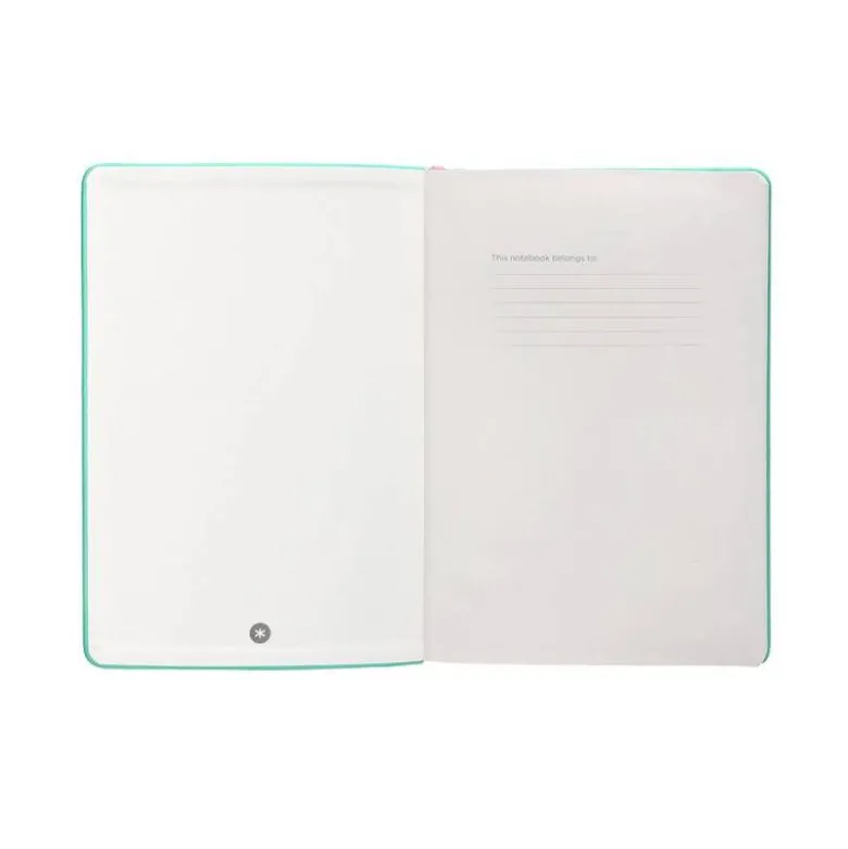 CUADERNO CON GOMILLA ANTARTIK NOTES TAPA DURA A4 HOJAS RAYAS ROSA Y TURQUESA 100 HOJAS 80 GR FSC