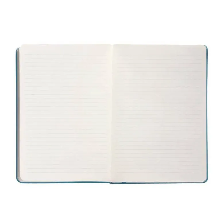 CUADERNO CON GOMILLA ANTARTIK NOTES TAPA DURA A4 HOJAS RAYAS AZUL CLARO 100 HOJAS 80 GR FSC