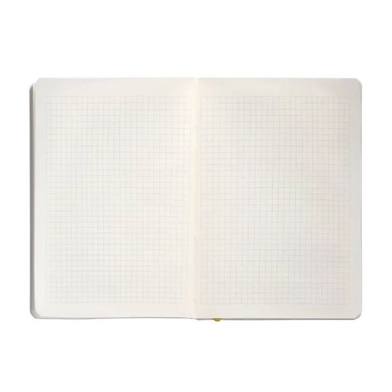 CUADERNO CON GOMILLA ANTARTIK NOTES TAPA BLANDA A5 HOJAS CUADRICULA MORADO Y AMARILLO 80 HOJAS 80 GR FSC