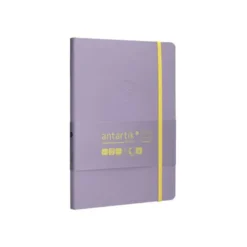 CUADERNO CON GOMILLA ANTARTIK NOTES TAPA BLANDA A5 HOJAS CUADRICULA MORADO Y AMARILLO 80 HOJAS 80 GR FSC
