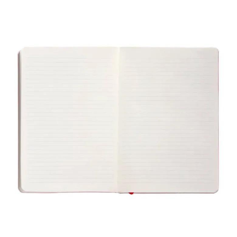 CUADERNO CON GOMILLA ANTARTIK NOTES TAPA BLANDA A5 HOJAS RAYAS ROJO 80 HOJAS 80 GR FSC