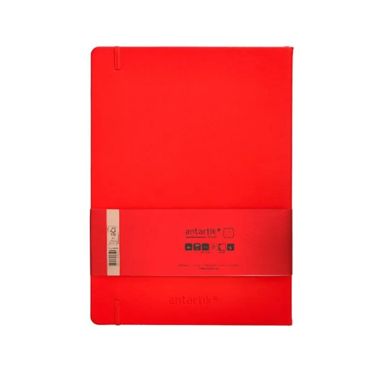 CUADERNO CON GOMILLA ANTARTIK NOTES TAPA DURA A4 HOJAS PUNTOS ROJO 100 HOJAS 80 GR FSC