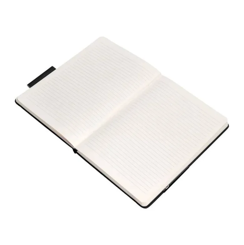 CUADERNO CON GOMILLA ANTARTIK NOTES TAPA DURA A4 HOJAS RAYAS NEGRO 100 HOJAS 80 GR FSC