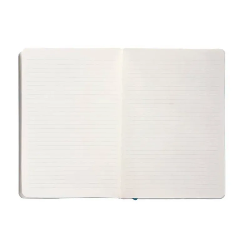 CUADERNO CON GOMILLA ANTARTIK NOTES TAPA BLANDA A5 HOJAS RAYAS AZUL CLARO 80 HOJAS 80 GR FSC