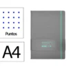 CUADERNO CON GOMILLA ANTARTIK NOTES TAPA DURA A4 HOJAS PUNTOS GRIS Y TURQUESA 100 HOJAS 80 GR FSC