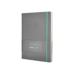CUADERNO CON GOMILLA ANTARTIK NOTES TAPA DURA A4 HOJAS PUNTOS GRIS Y TURQUESA 100 HOJAS 80 GR FSC