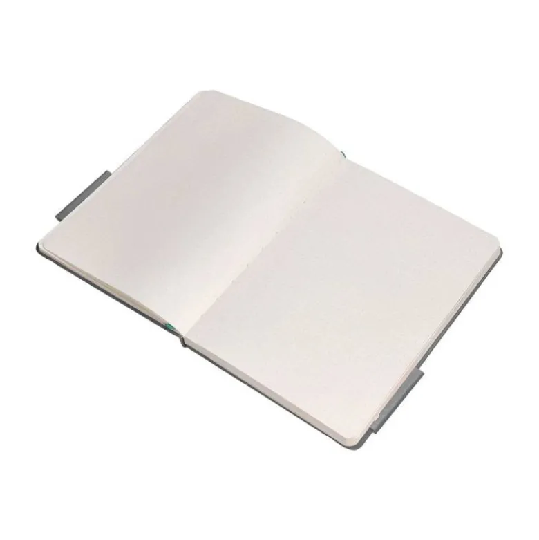 CUADERNO CON GOMILLA ANTARTIK NOTES TAPA DURA A4 HOJAS PUNTOS GRIS Y TURQUESA 100 HOJAS 80 GR FSC
