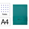 CUADERNO CON GOMILLA ANTARTIK NOTES TAPA DURA A4 HOJAS PUNTOS VERDE AGUAMARINA 100 HOJAS 80 GR FSC
