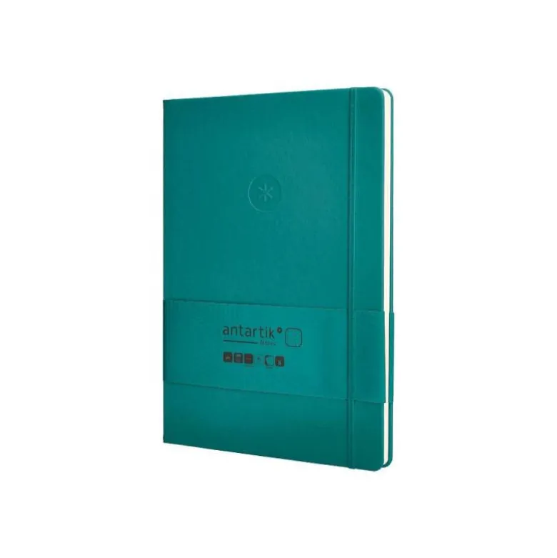 CUADERNO CON GOMILLA ANTARTIK NOTES TAPA DURA A4 HOJAS PUNTOS VERDE AGUAMARINA 100 HOJAS 80 GR FSC