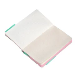 CUADERNO CON GOMILLA ANTARTIK NOTES TAPA BLANDA A6 CUADRICULA ROSA Y TURQUESA 100 HOJAS 80 GR FSC