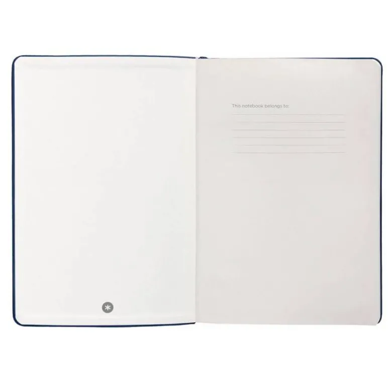 CUADERNO CON GOMILLA ANTARTIK NOTES TAPA DURA A5 HOJAS RAYAS AZUL MARINO 100 HOJAS 80 GR FSC