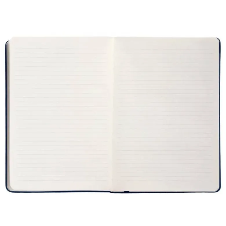 CUADERNO CON GOMILLA ANTARTIK NOTES TAPA DURA A5 HOJAS RAYAS AZUL MARINO 100 HOJAS 80 GR FSC