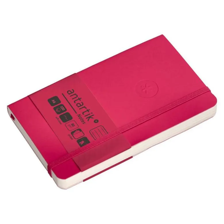 CUADERNO CON GOMILLA ANTARTIK NOTES TAPA BLANDA A6 RAYAS BURDEOS 100 HOJAS 80 GR FSC
