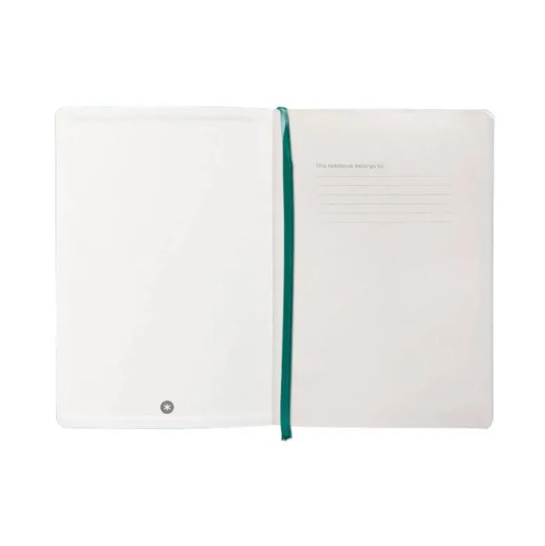 CUADERNO CON GOMILLA ANTARTIK NOTES TAPA BLANDA A5 HOJAS CUADRICULA VERDE AGUAMARINA 80 HOJAS 80 GR FSC