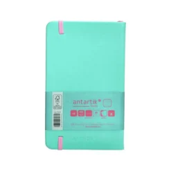 CUADERNO CON GOMILLA ANTARTIK NOTES TAPA DURA A6 HOJAS RAYAS ROSA Y TURQUESA 100 HOJAS 80 GR FSC