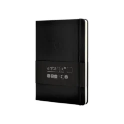 CUADERNO CON GOMILLA ANTARTIK NOTES TAPA DURA A5 HOJAS LISAS NEGRO 100 HOJAS 80 GR FSC