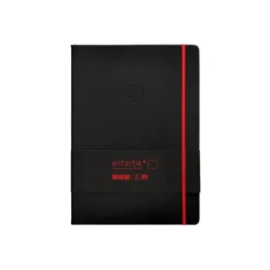 CUADERNO CON GOMILLA ANTARTIK NOTES TAPA DURA A4 HOJAS LISAS NEGRO Y ROJO 100 HOJAS 80 GR FSC