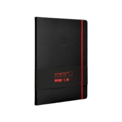 CUADERNO CON GOMILLA ANTARTIK NOTES TAPA DURA A4 HOJAS LISAS NEGRO Y ROJO 100 HOJAS 80 GR FSC