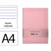 CUADERNO CON GOMILLA ANTARTIK NOTES TAPA DURA A4 HOJAS RAYAS ROSA PASTEL 100 HOJAS 80 GR FSC