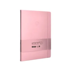 CUADERNO CON GOMILLA ANTARTIK NOTES TAPA DURA A4 HOJAS RAYAS ROSA PASTEL 100 HOJAS 80 GR FSC