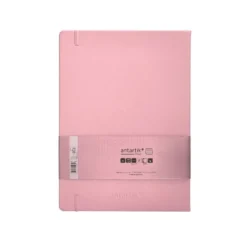 CUADERNO CON GOMILLA ANTARTIK NOTES TAPA DURA A4 HOJAS RAYAS ROSA PASTEL 100 HOJAS 80 GR FSC