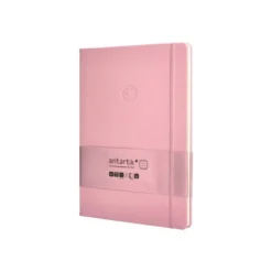 CUADERNO CON GOMILLA ANTARTIK NOTES TAPA DURA A4 HOJAS RAYAS ROSA PASTEL 100 HOJAS 80 GR FSC