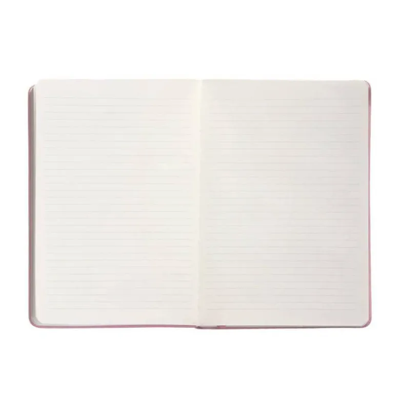 CUADERNO CON GOMILLA ANTARTIK NOTES TAPA DURA A4 HOJAS RAYAS ROSA PASTEL 100 HOJAS 80 GR FSC