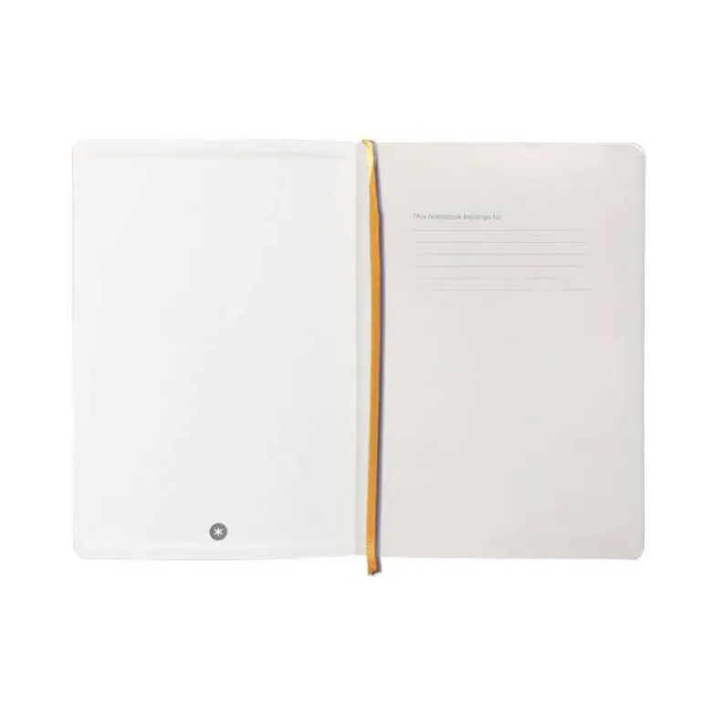 CUADERNO CON GOMILLA ANTARTIK NOTES TAPA BLANDA A5 HOJAS PUNTOS MORADO Y AMARILLO 80 HOJAS 80 GR FSC