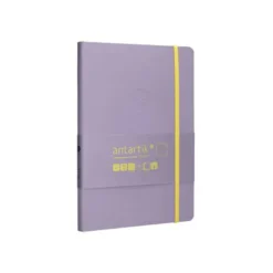 CUADERNO CON GOMILLA ANTARTIK NOTES TAPA BLANDA A5 HOJAS PUNTOS MORADO Y AMARILLO 80 HOJAS 80 GR FSC