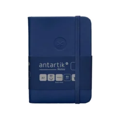 CUADERNO CON GOMILLA ANTARTIK NOTES TAPA DURA A7 HOJAS LISAS AZUL MARINO 80 HOJAS 80 GR FSC