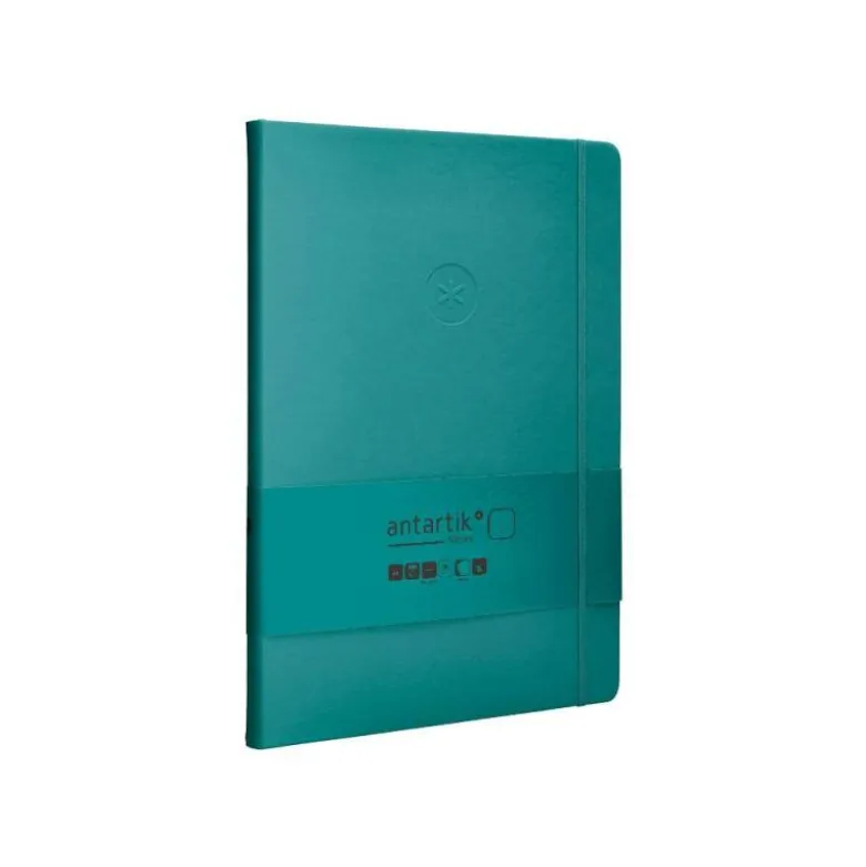 CUADERNO CON GOMILLA ANTARTIK NOTES TAPA DURA A4 HOJAS LISAS VERDE AGUAMARINA 100 HOJAS 80 GR FSC