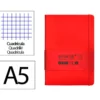 CUADERNO CON GOMILLA ANTARTIK NOTES TAPA DURA A5 HOJAS CUADRICULA ROJO 100 HOJAS 80 GR FSC
